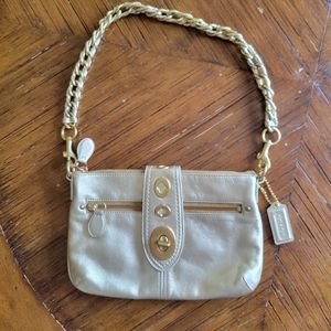 Coach gold leather purse